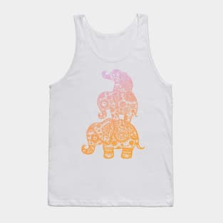 Elephant Family in Color Tank Top